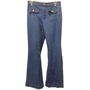 Wide Leg Flare jeans Women's Sizw 6 Blue Denim